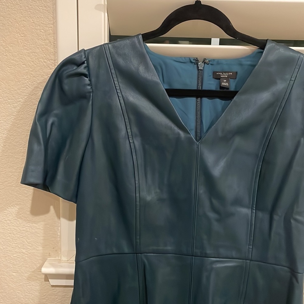 Ann Taylor Factory Faux Leather Dress 14P